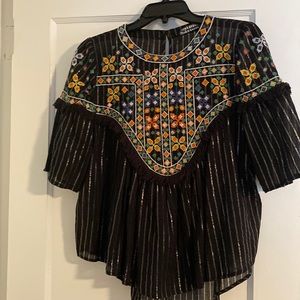 Zara embellished blouse